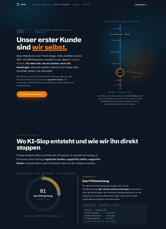 Proof-Seite auf prdesk.de