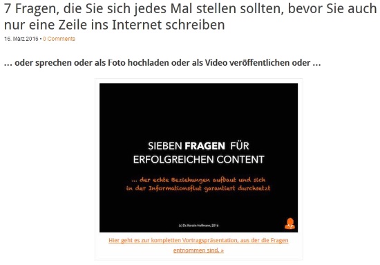 So schafft man relevante Inhalte, sagt PR-Doktor Kerstin Hoffmann.